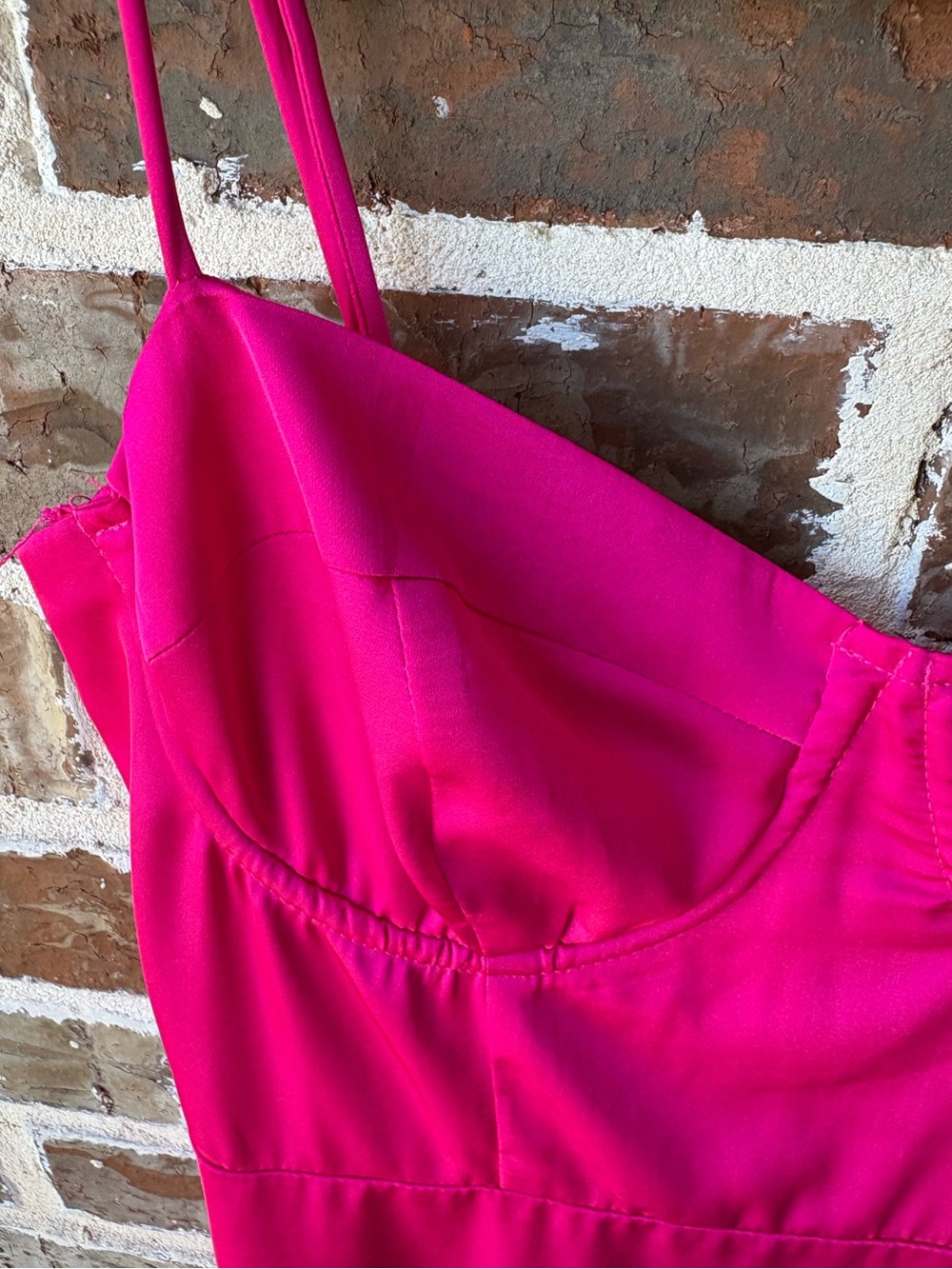 ASTR the Label Bustier Satin Fuchsia Midi Dress Size XS - Picture 8 of 15